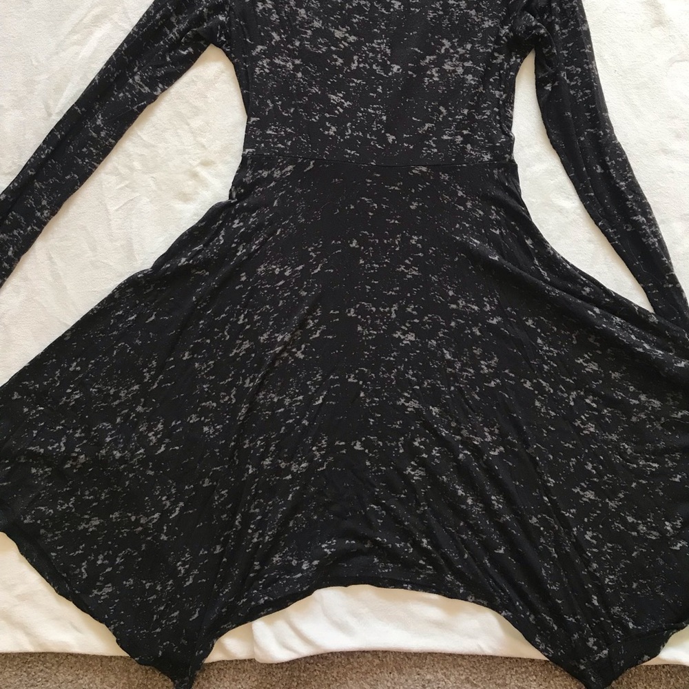 Black, white and lace asymmetrical dress